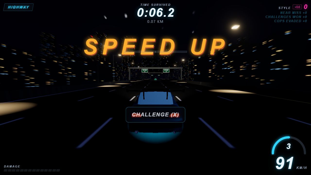 High-speed hood-cam view at top speed